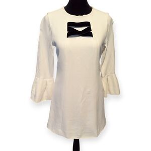 Alexis White Dress with Black Detail Size Small Read Description